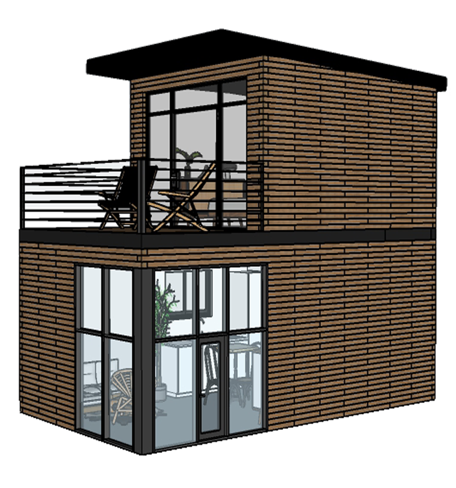 Maison toit terrasse Wood Blok